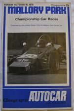 MALLORY PARK 18 Oct 1970 Championship Car Races Official Programme