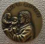 FATHERS DAY 1988,MY FATHER,MY FRIEND,STUNNING RARE BRONZE MEDAL,90 mm,266.7 gr