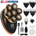 7D Head Shaver for Men IPX7 Waterproof Wet & Dry Electric Razor Grooming Kit UK