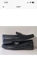 VALENTINO Men's Black Leather Slip On Loafers - Size EU 44 / UK 10