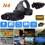 4K N4 Night Vision Goggles | Wide Angle | Head Mounted and Rechargeable IR 850nm