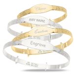 Children's Personalised Bangle ANY NAME/ FONT Christening Gift Bracelet Silver