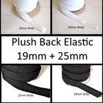 Plush Back Elastic - Black & White- 19mm & 25mm