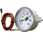 DIAL Thermometer Stainless Steel Analogue Temperature Gauge 0-350C 1,5m sensor