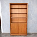 Mid Century Herbert Gibbs Teak Sliding Door Bookcase Cabinet