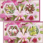 Orchid Flower Stamp Bundle Cypripedium Laeliocattleya Cattleya Cymbidium S/S MNH