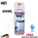 SPRAY MAX 680061 2K GLOSS CLEARCOAT SPRAY AEROSOL 400ML +Gloves