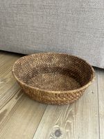 Vintage Hand Woven Fruit/Bread Basket Natural Tight Weave Oval