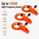 3 Pack Orange Whistles & Lanyard Portable Lightweight Outdoor Adventure Signal