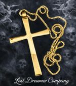 Black Sabbath Ozzy Osbourne Cross Necklace 3" Gold Plated Pendant
