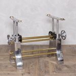 HEIGHT ADJUSTABLE INDUSTRIAL STYLE ALUMINIUM DINING AND COFFEE TABLE BASE