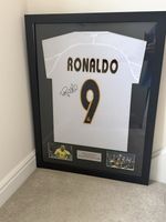 Ronaldo R9 Brazil Real Madrid Framed Shirt & Signature Print