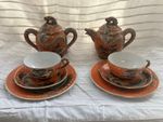 Japanese Dragonware Gilded Dragon Design, Satsuma Style, Hand Painted 8 Pieces