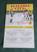 BRADFORD CITY v CHESTERFIELD  - 5 SEPT 1959 -  DIV 3