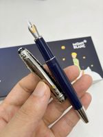 Montblanc Meisterstuck 145 Blue Le Petit Prince Fox Fountain Pen With Gift Box