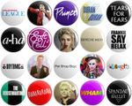 20 x 80s Pop Artists / Group BUTTON PIN BADGES 25mm 1 INCH Various Music