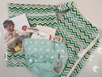 BAMBOOTY BABY REUSABLE CLOTH NAPPY STARTER GIFT SET GREEN STRIPES NEW