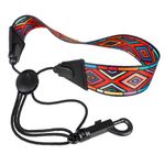 Soft Padded Saxophone Neck Strap Rainbow Braided Pattern for Alto Soprano Tenor