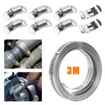 3M Stainless Steel Hose Clamp Large Adjustable Jubilee Clips with Fasteners UK