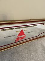Bass Draught Beer Mirror Pub Bar Sign Collectible Wooden Frame