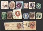 GB QV Queen Victoria x14 Different Stationery Cut-Outs #W251