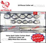 Engine Valve Seat Cutter Carbon Steel HCS Cutter set  10 Pcs With Metal Box
