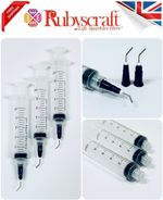 3pcs 10ml Syringes 20G Black Curved Blunt Tip Needles Glue, Ink, Dispensing