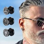Gothic Norse Viking Rune Stud Earrings Men Rock Punk Stainless Steel Jewellery