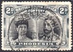 Rhodesia 1910-13 2d black & slate-grey P.14 Double Head, SG.128, used, cat.£10