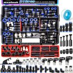 210PCS Air Line Quick Connect Fittings,1/8",1/4",5/16",3/8",1/2",4/6/8/10mm OD P