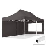 3x6m Pop Up Gazebo marquee Steel 30 mm Sidewalls with Panorama Windows dark grey
