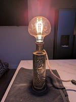 WW1 Trench Art Shell Casing Lamp. Bulb Shaped Like A Atomic Bomb.
