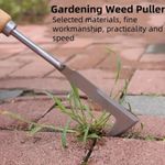 13.5" Stainless Steel L-Shaped Gap Weeding Tool Garden Weed Remover Patio UK.