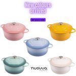 Cast Iron Dutch Oven with Lid, 6.4-Quart Enamel Casserole Pot – 28cm -By Nuovva