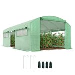 Outsunny Polytunnel Greenhouse with 3 Roll-up Doors, 6 x 3 x 2m, Green