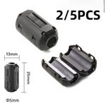 Ferrite Ring Core Snap On Cable Clip RFI EMI Noise Filter 5mm 2-5pc