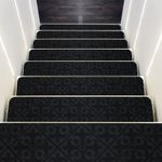 15 PCS Black Slip-resistant Stair Mats Non-Slip Stair Treads Carpet