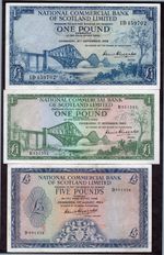 (AE). National Commercial Bank. Five note selection, 1959-1963, details below.