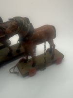 FO Antique Pair of Lead Pull A Long Shire Horses & 1 Other