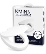 KMINA Raised Toilet Seat with Soft-Close Lid, Height 3 Inch (7.5 cm)Fits Standar