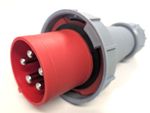 125 Amp 5 Pin Red Trailing Plug 415V IP67 Waterproof  3 Phase 3PH industrial