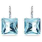 New Millenia drop earrings Square cut, Blue, Rhodium plated 5619472