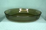 Arcusine Vintage Smoked Glass Oval Ovenware Dish 1960/70's 32x24cm made FRANCE