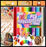 3000 PCS Pipe Cleaners - 50 Colors Thick Chenille Stems for DIY Crafts, Art Supp