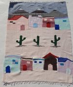 Vintage Traditional Handcrafted Latin American Kilim Rug for Home Décor 90x72 cm