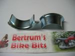 A NEW PAIR OF MOTORCYCLE EXHAUST HALF MOON COLLETS 35MM DIA 22MM LONG