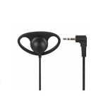 Mono 3.5mm Listen Only Earpiece, Soft Rubber D Shape Earhook