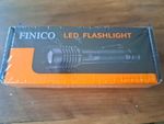 FINICO LED Rechargeable USB 5V Aluminium Torch Black 1x 18650 X00242PD0A