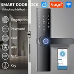 Electronic Deadbolt Fingerprint Smart Lock Keypad Door Handle Remote Tuya APP
