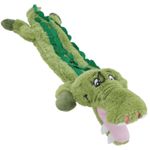 Plush Super Soft Unstuffed Wild Crinkler Alligator Dog Toy With Squeak